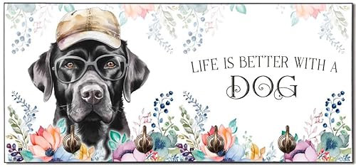 Cadouri Design-Hundegarderobe mit Labrador - Leinenhalterung für Halsband, Leine & Geschirr - originelles Geschenk für Hundebesitzer - handgefertigt