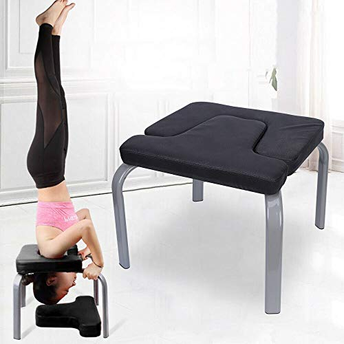 LUNICASHA Yoga Kopfstandhocker Kopfstand Yogastuhl Yoga Trainingskopfständer Bank Yoga Hocker Fitness Bench Zuhause Stuhl Fitness Schwarz
