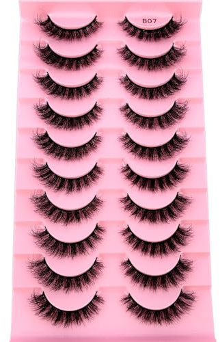 HBZGTLAD New 10 Pairs Natural Thick False Eyelashes Fake Lashes Long Makeup 3d Mink Lashes Extension Eyelash Mink Eyelashes for Beauty (B07)
