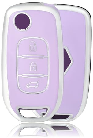 OFFCURVE Schlüsselhülle Autoschlüssel Hülle, Schlüsselcover Schlüsselgehäuse Schutzhülle für Renault Sandero Stepway Logan Arkana Captur Kadjar Clio Megane Symbol Koleos Twingo Kangoo Dacia Duster