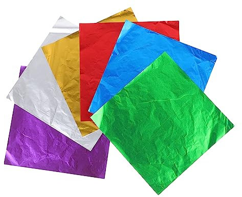 Ciieeo 600 Stück Bastelfolie Verpackungen Für Süßigkeiten Bonbonfolienverpackungen Goldene Schokoladenverpackungen Schokoladenfolienpapier Aluminiumfolie Bonbonpapier Handbuch 15c