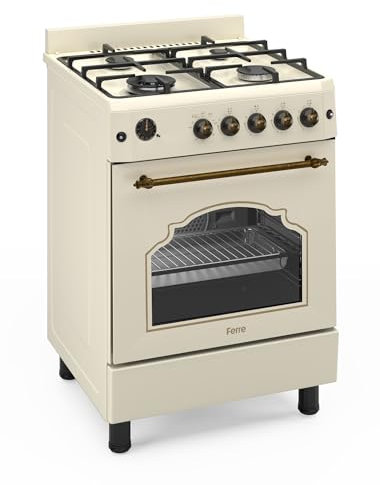 Ferre F6IP40GF-CR-RETRO-W 60 cm Freestanding Cooker