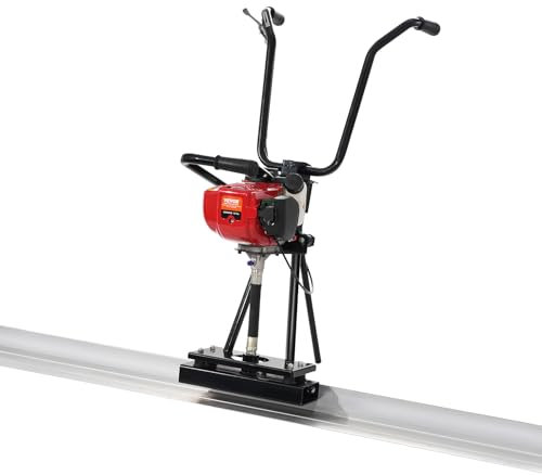 VEVOR Massetto in calcestruzzo a gas elettrico, set di barre con bordo dritto in pannello di alluminio da 11 piedi, motore vibrante per finitura in cemento a 4 tempi con maniglie