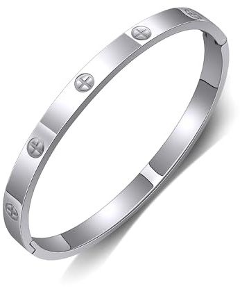 GILIEYER Edelstahl Armband Klee, Liebe und Freundschaft Cubic Zirkonia Kreuz - Fashion Mode