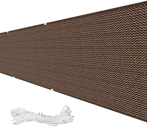 Balkon Sichtschutz 80 x 460 cm Windschutz Sonnenschutz Und Wetterfest Balkonverkleidung Zaunblende mit Kabelbinder für Den Gartenzaun Oder Balkon, Braun