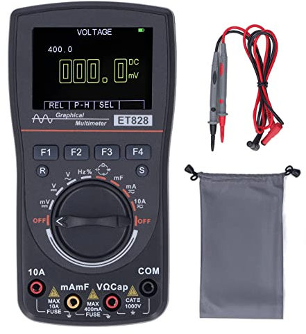Mavaol Multimètre oscilloscope numérique 2 en 1, bande passante de 1 MHz, taux d'échantillonnage de 2,5 Msps, testeur portable pour bricolage et usage professionnel