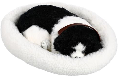 Alipis Simulationstiermodell Border-Collie-Stofftier Hund Babyspielzeug Halloween Dekoration Halloween Decoration Schlafende Plüschtiere ausgestopfte schlafende Tiere Äußeres Kunstfell