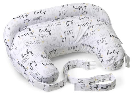 Boppy Cojín Deluxe de Lactancia Para Bebés de 0+ Meses, Forma Ergonómica con Soporte Para Mamá y Bebé, Soporte Bebé Para la Lactancia Materna y Con Biberón