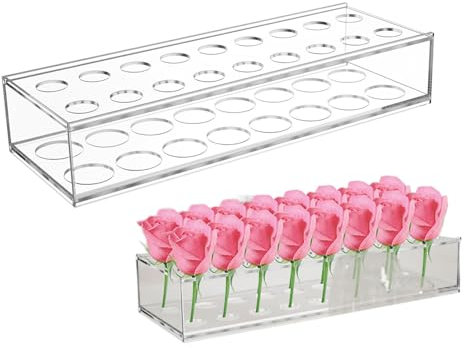 Jarrón rectangular de flores – Jarrón rectangular para boda, centro de flores para bodas, jarrón alto de 14 pulgadas de alto, jarrón acrílico de 14 pulgadas de alto para | Jarrón de centro de boda