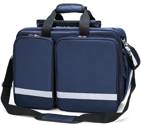 Sac vide pour fournitures d'urgence, multi-poches, organisateur de trousse de premiers secours pour la randonnée, le camping, les voyages et les aventures en plein air, bleu marine, 43*32*14cm