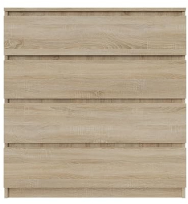 SoDREAMER Kommode mit 4 Schubladen 90 cm | Farbe: Sonoma-Eiche, Ideal für Schlafzimmer, Wohnzimmer, Kinderzimmer und Büro | Geräumige Kommode| Modernes Design | 90x97x40 cm