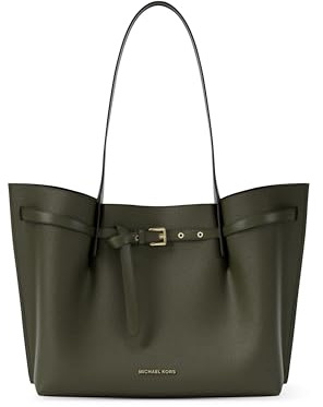 Michael Kors Women's Emilia Large Tote, Ivy/Pebbled Leather, One Size