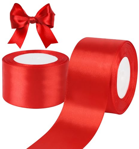 Satinband Rot 50mm,44m Rotes Dekoration Geschenkband Breit Schleifenband
