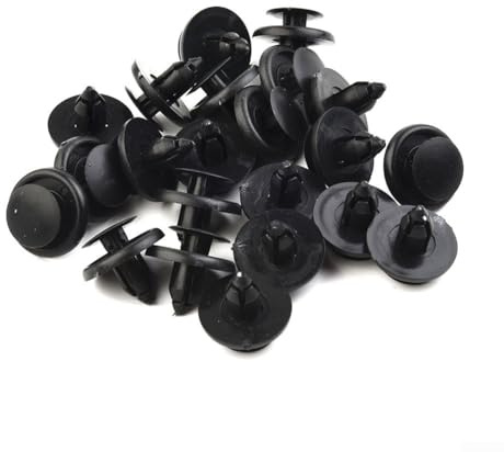 Jotekonoby Clip a pressione per paraurti auto, set di rivetti in plastica, foro di diametro 7 mm, colore nero, clip per finiture del pannello della carrozzeria, 30 pezzi