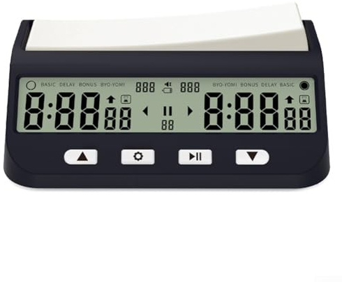 Qualoramall Temporizadores de ajedrez digitales profesionales, temporizadores de ajedrez digitales, multifuncionales, portátil, reloj de ajedrez, pantalla grande, temporizador electrónico para Go