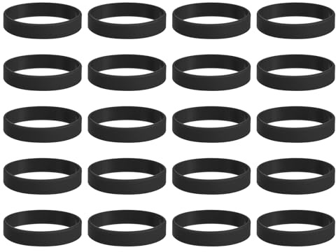 QUARKZMAN 20 stycken silikongummiband halkfria 8 cm (3,15 tum) svart | Platta elastiska gummiband, för böcker, fällor, konst, presentpapper, kabelband