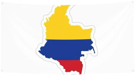 Bandera de Colombia con diseño de mapa para colgar al aire libre, decoración para coche, barco, jardín, fiesta, feliz día festivo, Navidad, Halloween