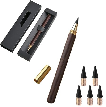 ARYIMYDP Esclusivo Set Regalo di Matita Perpetua, Fusto in Legno Pregiato con Meccanismo a Vite per le Mine, Accessorio di Design per la Scrivania o lo Studio
