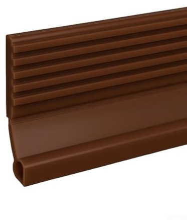 Vidonergy Striscia di guarnizione per porta in gomma TPE, 1 m, per isolamento da correnti d'aria, polvere e rumore, design con fondo ondulato per una facile porta (marrone grande)