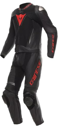 Dainese Demon Sprint 2-Teiler Motorrad Lederkombi, schwarz/schwarz/rot, 58