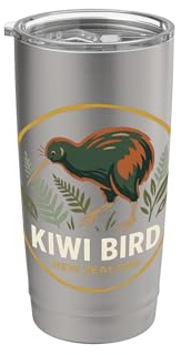 Kiwi Bird New Zealand Fern Nature Wildlife Stainless Steel Insulated Tumbler