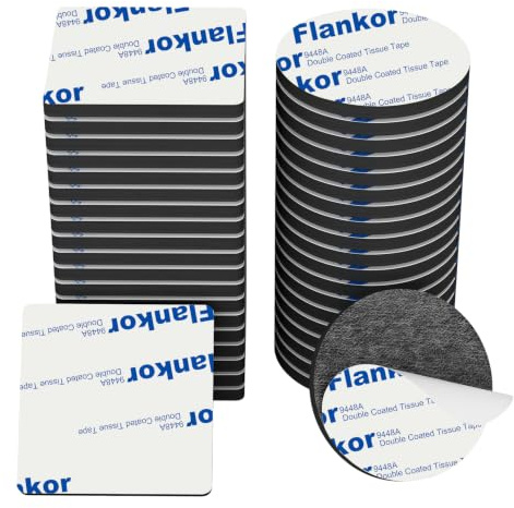 Flankor 60Pcs Double Sided Sticky Pads Foam Number Plate Heavy Duty Pads | No Nails Adhesive Extra Strong Double Sided Tape for Walls,Waterproof Adhesive Pad for Car Number Plates,Outdoor