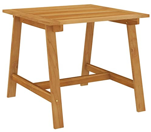Kaloriko trädgårdsbord, akacia, massivt trä, 88 x 88 x 74 cm, väderbeständigt, stabilt för terrass, balkong, utomhus, utrymmesbesparande, robust som sidobord, camping, picknick, loungebord