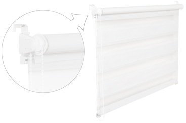 DOPPELROLLO DUOROLLO 75 CM BREIT 200 CM LANG Weiss INKL. SEILZUG FENSTERROLLO KLEMMROLLO JALOUSIE