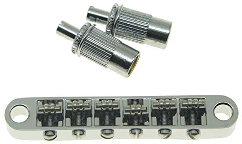 Kaish Chrom-Gitarrenrollensattel Tune-O-Matic Brücke mit Rollsätteln für Epiphone Les Paul, SG, Dot, Bigsby Gitarre mit M8-Gewindestiften