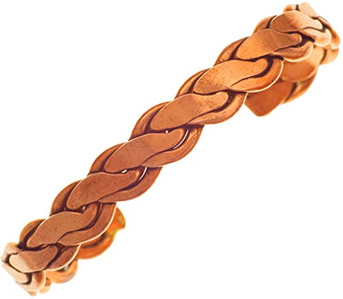 Koppararmband flätad natur utan magneter kvinnor män elegant armband koppar armband, Koppar
