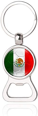 Wedare Souvenir Bandera de México Abrebotellas de Cerveza Metal Cristal Cristal Llavero Viaje Recuerdo Regalo Llavero Accesorios
