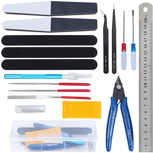 HSEAMALL 18 PCS Kit de Herramientas Modelismo,Gundam model kit Modelismo Maquetas Gunpla Fabricación Construcción de Pasatiempos Herramientas Básicas de Modelador