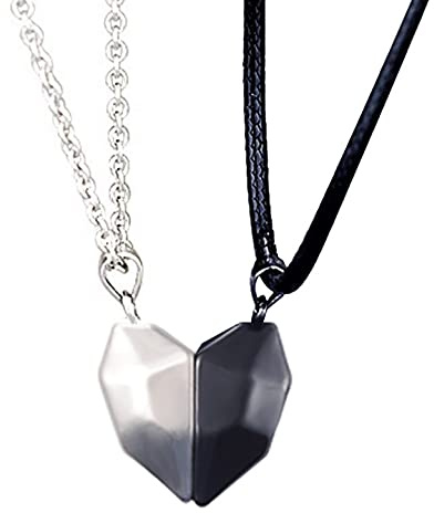 VGWON Collane Magnetica Coppia, Regalo Romantico Sorpresa per Lui Lei Fidanzata Fidanzato, 2 Collane di Corrispondenza con Attrazione Reciproca, Regali Anniversario San Valentino Natale