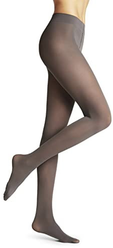 FALKE Damen Pure Matt 50 DEN Strumpfhose halb blickdicht matt reißfest druckfreier Komfortbund Feinstrumpfhose verstärkte Fußspitze feiner Naht feines weiches WE CARE Material 1 Stück, Grau (Platinum 3903), M-L