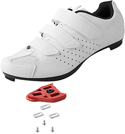Peleton Shoes Mens Womens - SPD and Delta Compatible Cycling Shoes - Indoor Outdoor Cycle Riding Bike with Spin Cleats - White Size 7