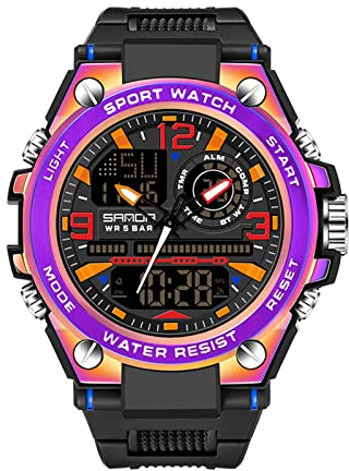 Orologio digitale da uomo, sportivo, militare, con doppio display analogico a LED, orologio tattico, sveglia, data, cronometro, orologio da polso da uomo