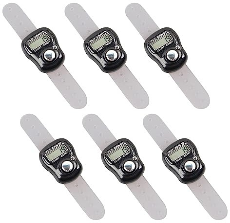 DONGKER Finger Counter,6 PCS ABS Mini Digital Finger Clicker Electronic Row Counter for Various Statistics
