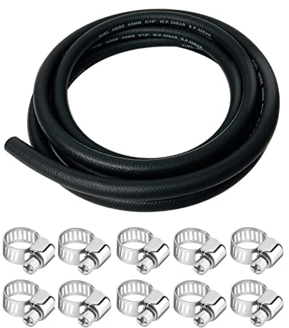 Dutreg 8mm Conduite de Carburant, 3 Mètres 5/16 NBR Tuyaux d'essence en Caoutchouc pour Bateau Moto Tondeuse Camion Voiture