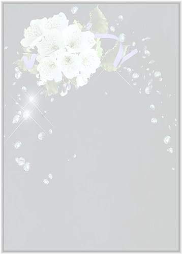 Briefpapier Trauer DIN A4 - Trauerbrief und Kondolenz-Papier 20 Blatt - Motiv Nr. 010 | 200g/m²