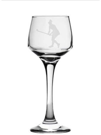 Hockey Player Engraved Sherry Glass, Sport Gift for Women,