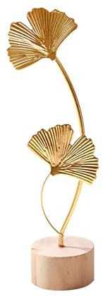 AINIUNIU Ginkgo Biloba Adornos Decorativos, Decoración Creativa Moderna para el Hogar Estatua, Adornos de Escritorio para Escritorio, Salón, Dormitorio, Estantería, Decoración Hecha a Mano