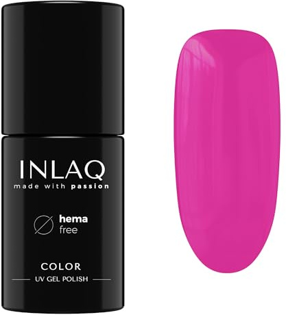 INLAQ® UV Nagellack Violett - 6 ml Hema Free - Langlebiger UV Lack - Nail Polish - Crazy Rainbow Kollektion - Gelnägel - Shellac Gel - Gellack ohne Hema | 1062- Cerise