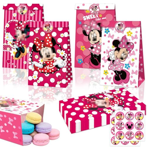 Geschenktüten- 12Pcs Papiertüten mit 18 Aufkleber Sticker Kinder Party Geschenktüte Mitgebsel Kindergeburtstag Candy Bar Süßigkeiten Tüten Halloween Geschenken Giveaways Party Bags Supplies