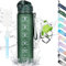 CodiCile 1L Water Bottle, Sports Water Bottle with Straw and Time Markings,Motivational Leakproof 1 litre Water Bottle with BPA Free Lid for Sports Gym Office Running,Dark Green