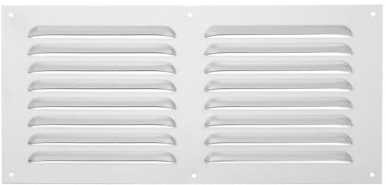 PATIKIL 16 x 8 Inch Aluminum Vent Cover, Screen Air Grille Ventilation Cover HVAC Louvered Grill for Home Kitchen Fireplace Wall Ceiling, Silver Tone