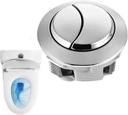 Botón de doble descarga - Pulsador de botón de inodoro | Pulsador de descarga de inodoro con prensa de resorte de acero inoxidable, kit de reemplazo de émbolo de inodoro con empujador