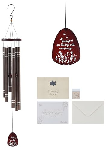 VEVOR Windspiel für draußen, 106,7 cm, tiefes Klang-Windspiel mit 6 Röhren, einzigartiges großes Gedenkstück für Jahrestag, erstaunliche Outdoor-Dekoration für Ihre Terrasse, Veranda, Garten und