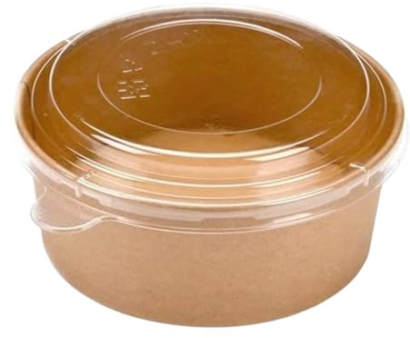 Terryshop74 25 Ciotole in carta per Pokè, insalatiera portavivande in cartoncino carta Kraft 4 misure disponibili (Kraft insalatiera, 1000 ml)