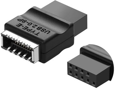 SinLoon USB 2.0 9Pin to Type-E Motherboard Header Extension Adapter USB 2.0 9-Pin Female to Type E Female Front Connector Converter USB Front Panel Adapter