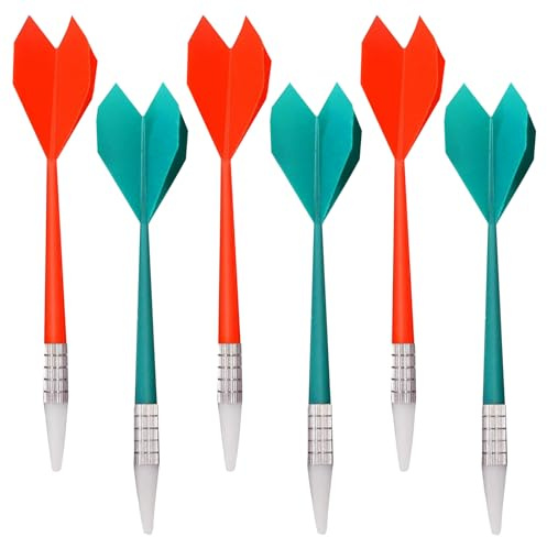 Xgvzs 6 st mjuka spetspilar plast mjuka tips för mjuka darttavlor fantastiska inomhus kontor hemspel för barn och vuxna (röd + grön)